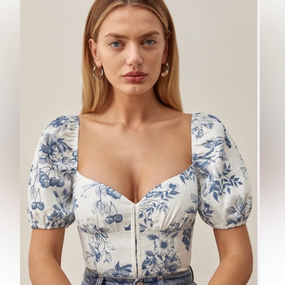 Reformation Rome Floral Print Crop Top Size Medium/6